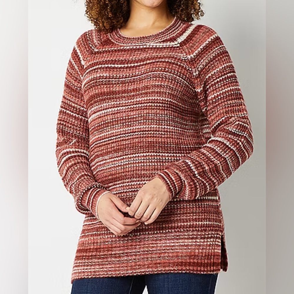 Womens Crew Neck Long Sleeve Pullover Sweater